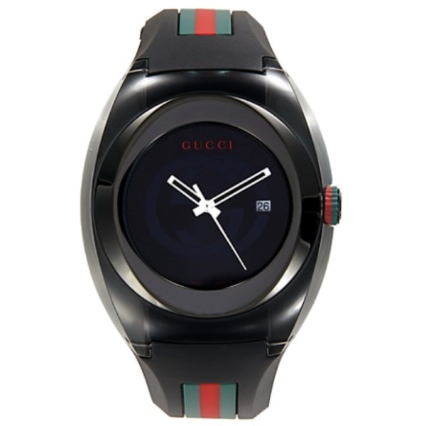 GUCCI Stainless Steel & Rubber Strap Watch