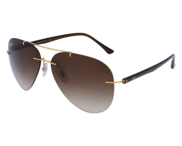 Ray Ban Sunglasses Gold / Brown Gradient Size 59MM