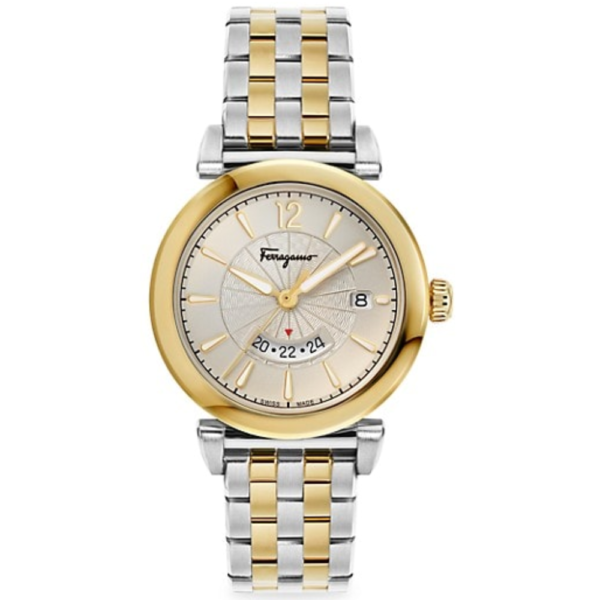 Salvatore Ferragamo Feroni Champ Two-Tone Stainless Steel Bracelet Watch