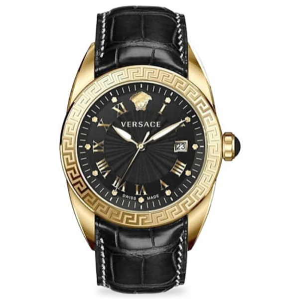 Versace V Sport II Stainless Steel & Leather-Strap Watch