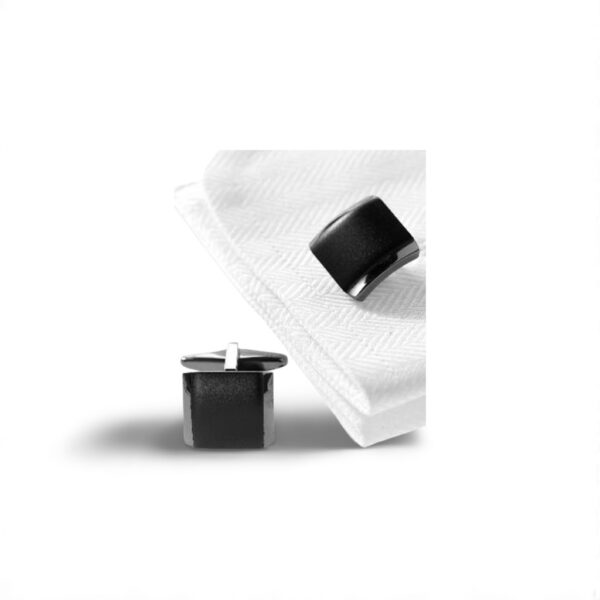 Kenneth Cole Reaction Cufflinks, Polished Hematite Boxed